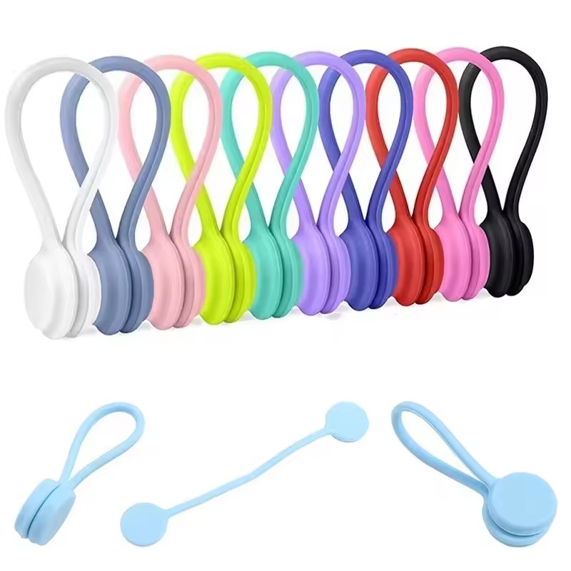 Gear Tie Reusable - Silicone Magnetic Cable Ties Silicone Management
