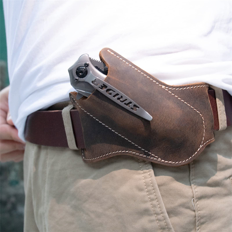 Edc Everyday Carry Knives - 1PC Leather Knives Sheaths Folding Knives