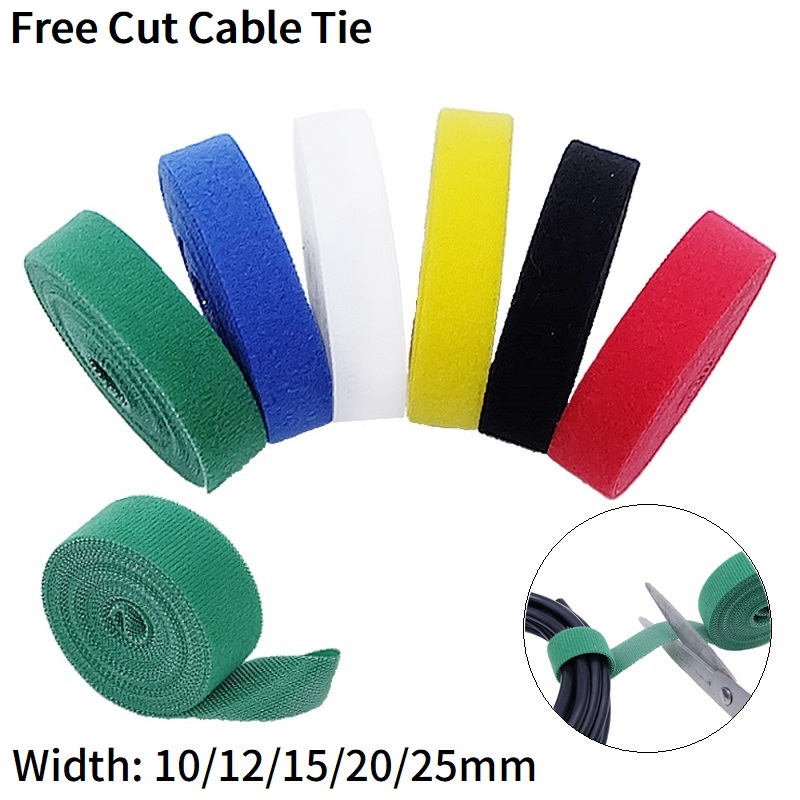 Gear Tie Reusable - 5M Tự Dính Nhanh 10/12/15/20/25Mm Móc