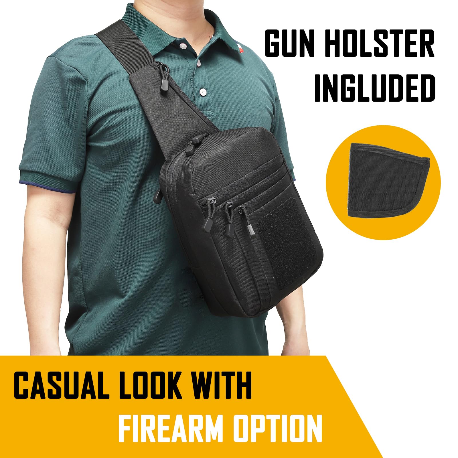 Edc Deep Carry - Concealed Carry Crossbody Bag for Men,
