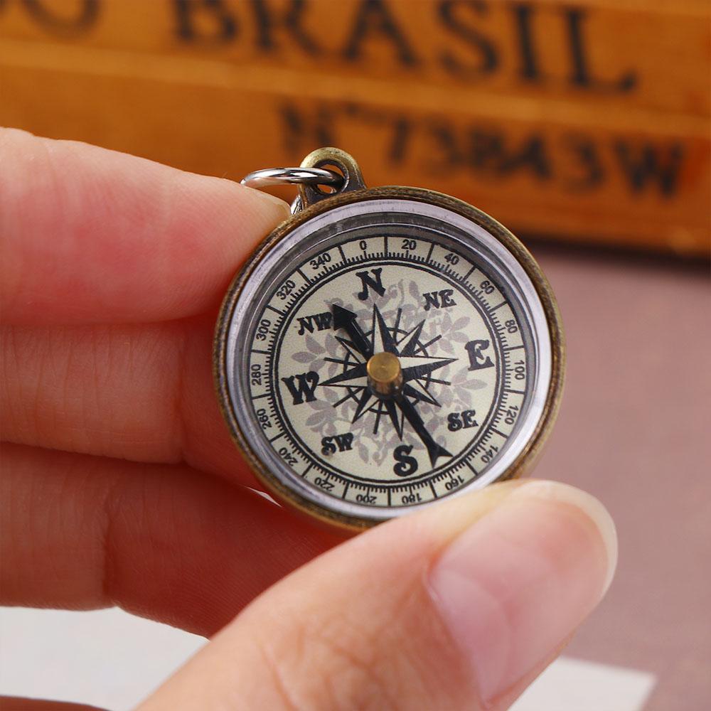 Gold Color Navigation Tools Po - đánh giá và giá Compass Keychain Mini