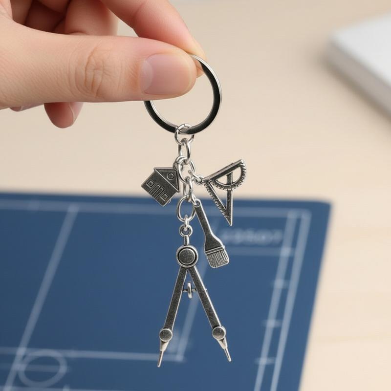 Multifunctional Silver Keychai - đánh giá và giá Compass Keychain Mini
