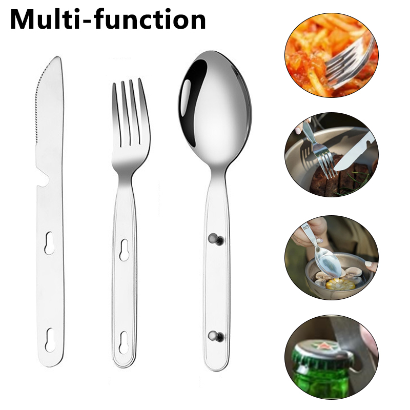 3pcs/set Folding Spoon Fork Kn - đánh giá và giá Edc Everyday Carry Knives