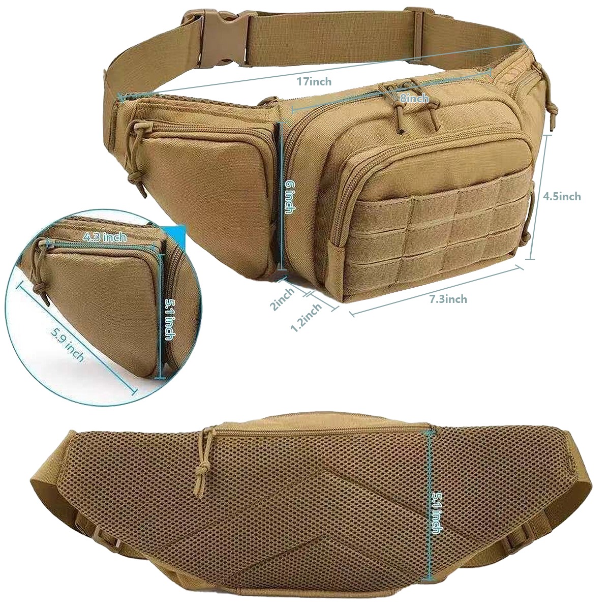 MOLLE Tactical Concealed Carry - đánh giá và giá Edc Concealed Carry Fanny Pack