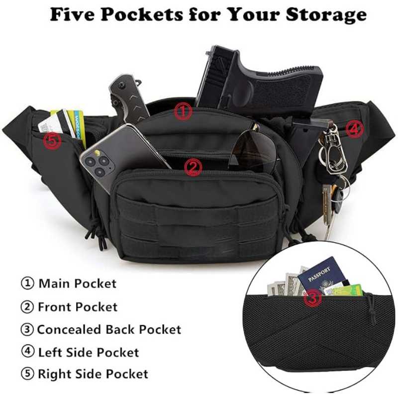 Fanny Pack Waterproof Molle ED - đánh giá và giá Edc Concealed Carry Fanny Pack