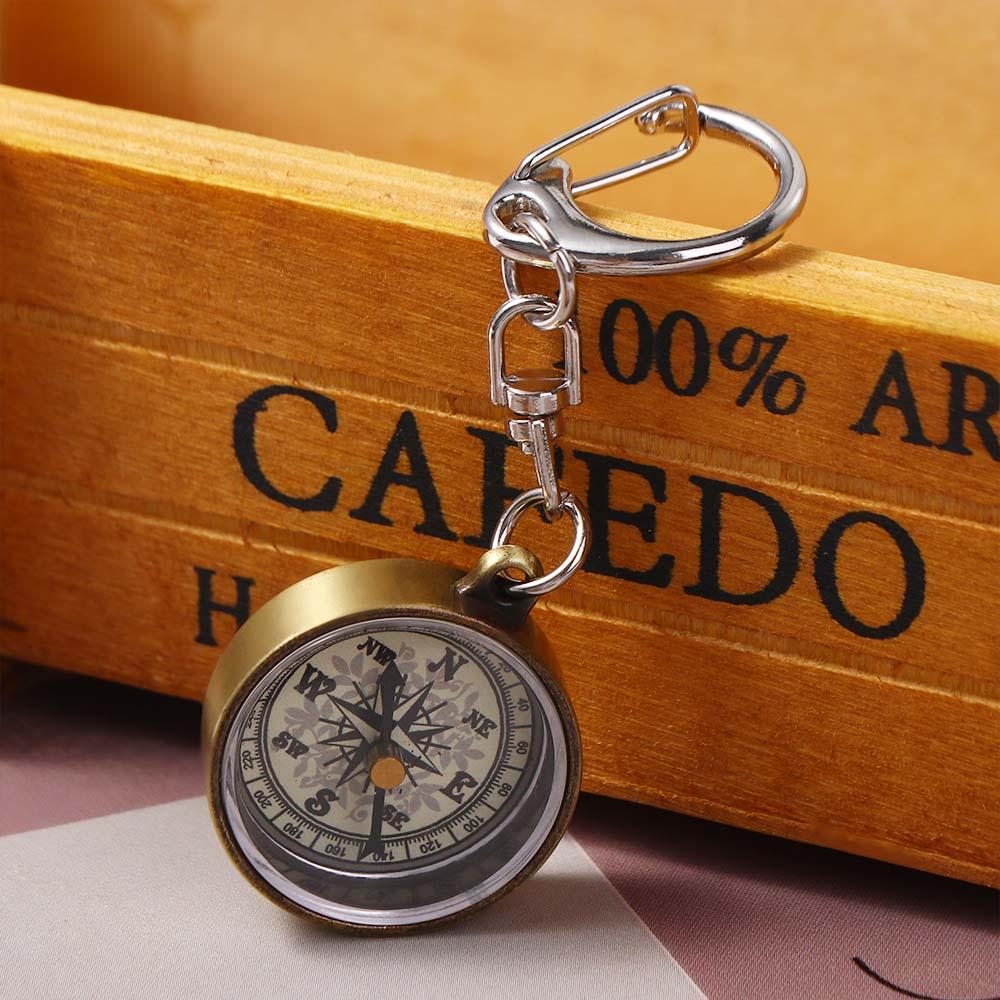 1 PCS Keychain Zinc Alloy Vint - đánh giá và giá Compass Keychain Mini
