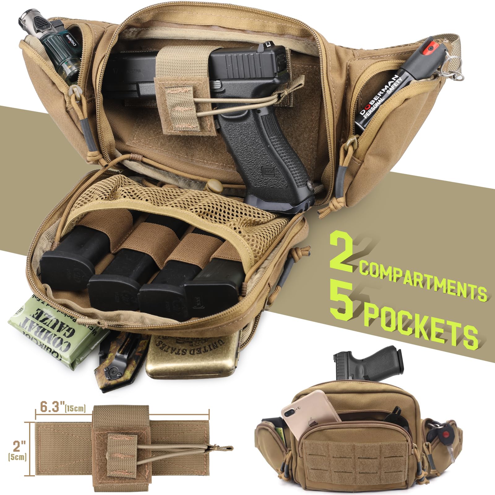 Tactical Concealed Carry Fanny - đánh giá và giá Edc Concealed Carry Holster