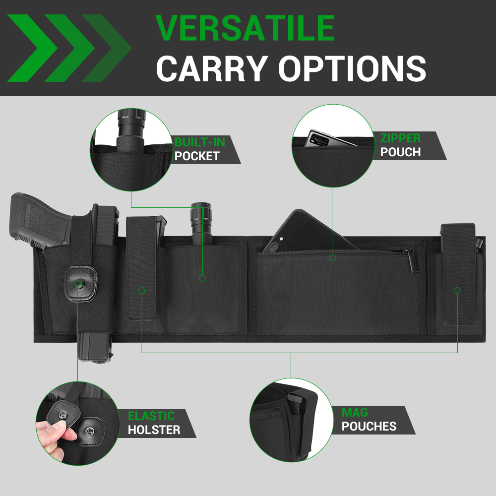Belly Band Gun Holster Conceal - đánh giá và giá Edc Concealed Carry Holster